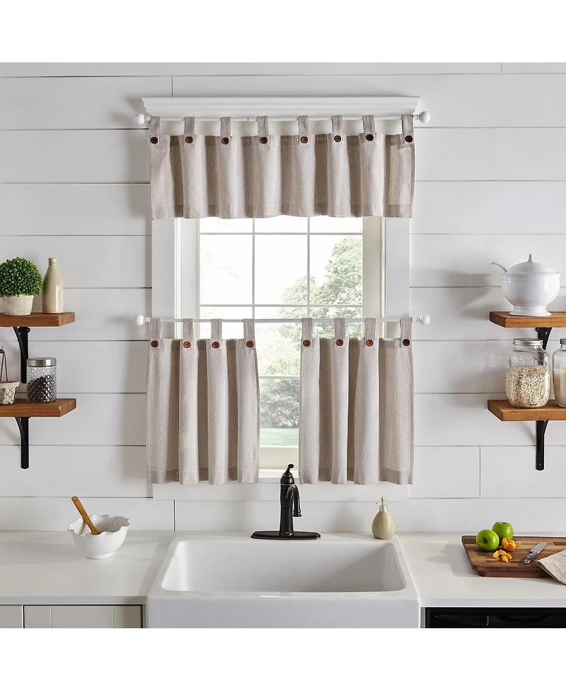 Elrene Home Fashions Tucker Ticking Stripe Window Tier Set