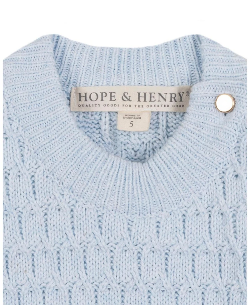 Hope & Henry Big Girls Organic Puff Sleeve Sweater Dress