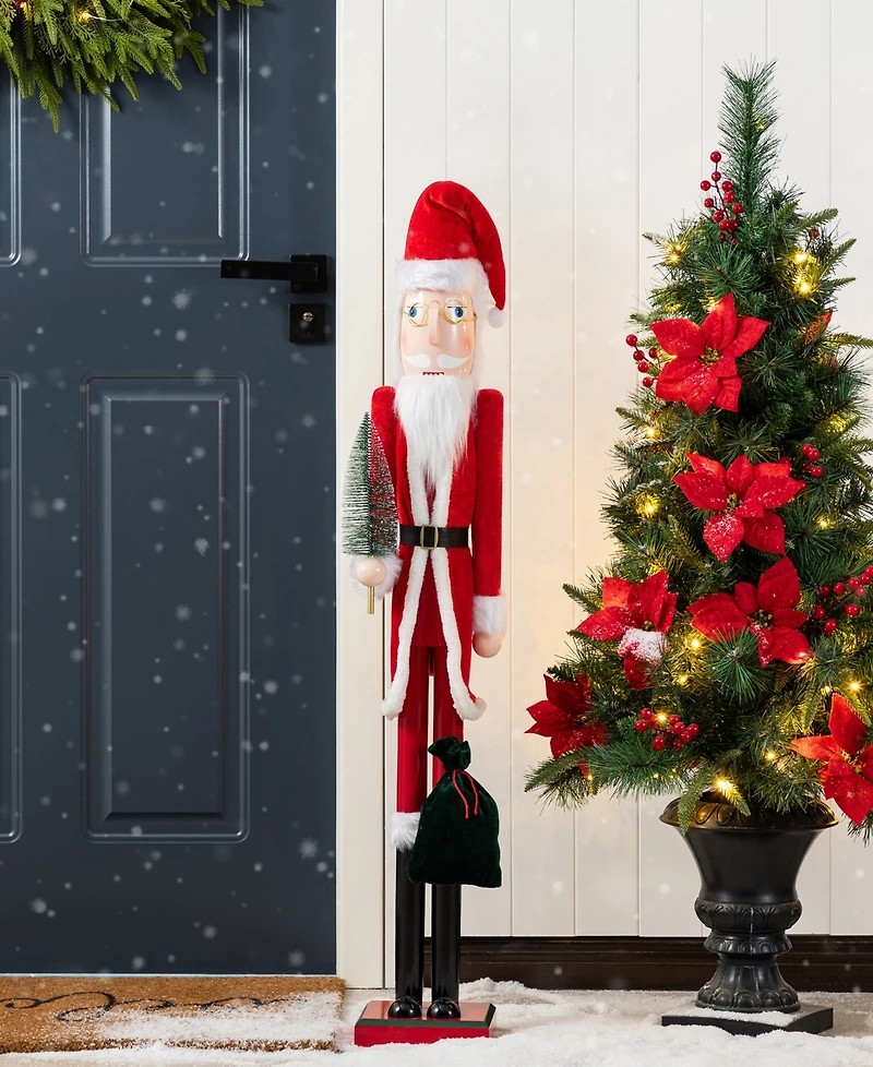 Glitzhome 42" Wooden Christmas Santa Nutcracker