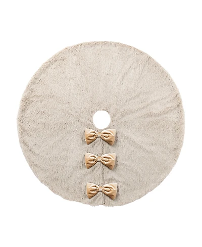 Glitzhome 48" Reversible Korean Fleece Christmas Tree Skirt