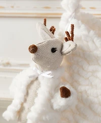 Glitzhome 21" Plush Christmas Stocking with Complimentary Reindeer Ornament