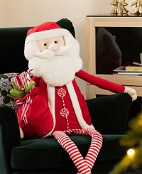 Glitzhome 60" Christmas Oversized Fabric Santa with Dangle Legs