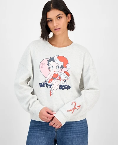 Grayson Threads, The Label Juniors' Betty Boop Christmas Fleece Sweatshirt
