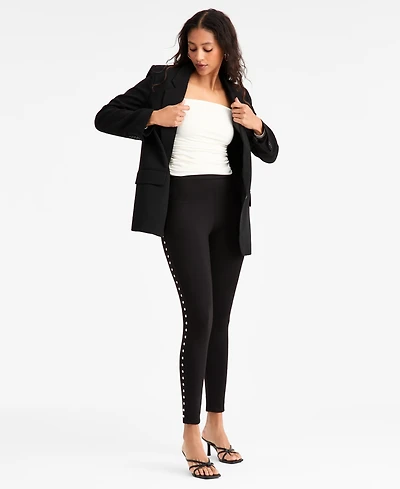 Bar Iii Women's Ponte-Knit Studded Leggings, Macy's Exclusive
