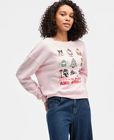Grayson Threads, The Label Juniors' Hello Kitty Christmas Grid Fleece Sweatshirt