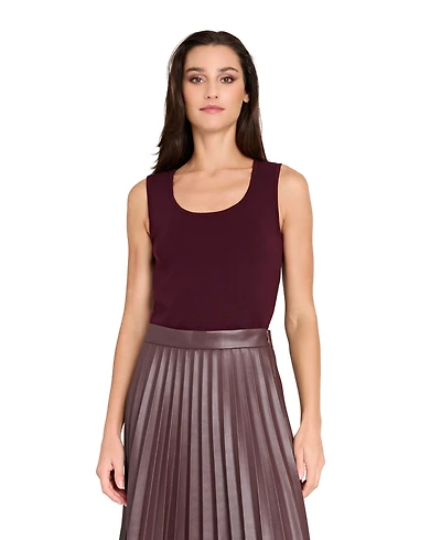 Tahari Asl Women's Scoop Neck Tank Sweater
