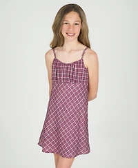 Rare Editions Big Girls 2-Piece Plaid Dress with Pointelle Tie Front Cardigan Set
