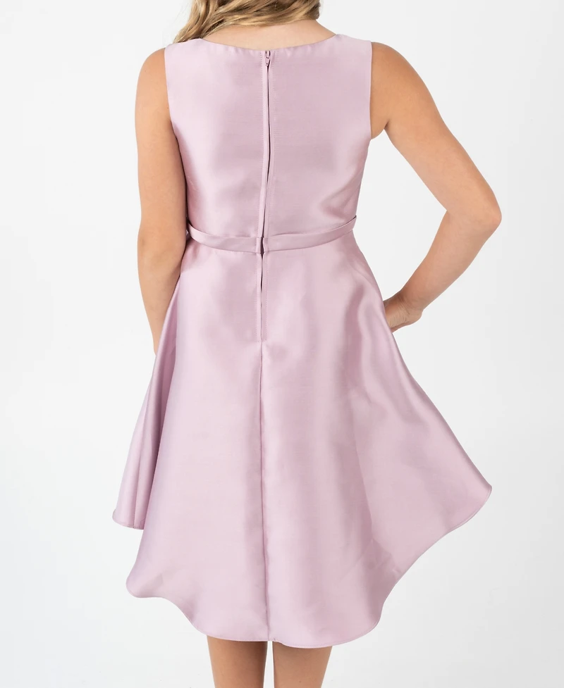 Rare Editions Big Girl Mikado Social Dress with Cascading Bow