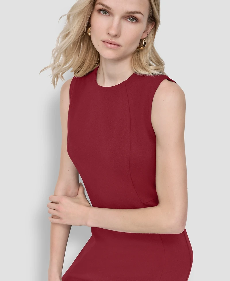 Dkny Women's Sleeveless Jewel Neck Scuba Crepe Dress