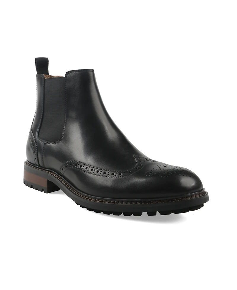 Bar Iii Men's Hughgo Leather Pull-On Block Heel Boots, Macy's Exclusive