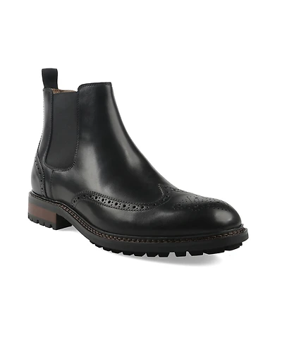 Bar Iii Men's Hughgo Leather Pull-On Block Heel Boots, Macy's Exclusive