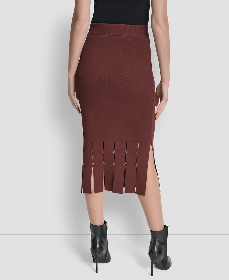 Dkny Women's Grommet Detail Sweater Pencil Midi Skirt