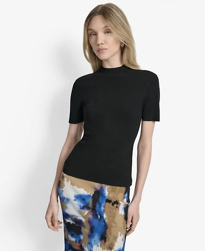 Dkny Women's Cap-Sleeve Mock Neck Sweater