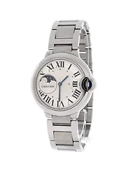 Pre-Owned Cartier Ballon Bleu de Cartier Moonphase Automatic Watch in Stainless Steel 37mm