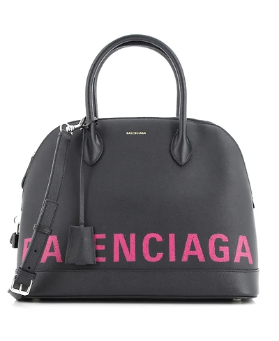 Pre-Owned Balenciaga Medium Logo Ville Bag Leather