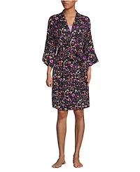 Lands' End Women's Matte Satin 2 Piece Pajama Set - Nightgown and Robe