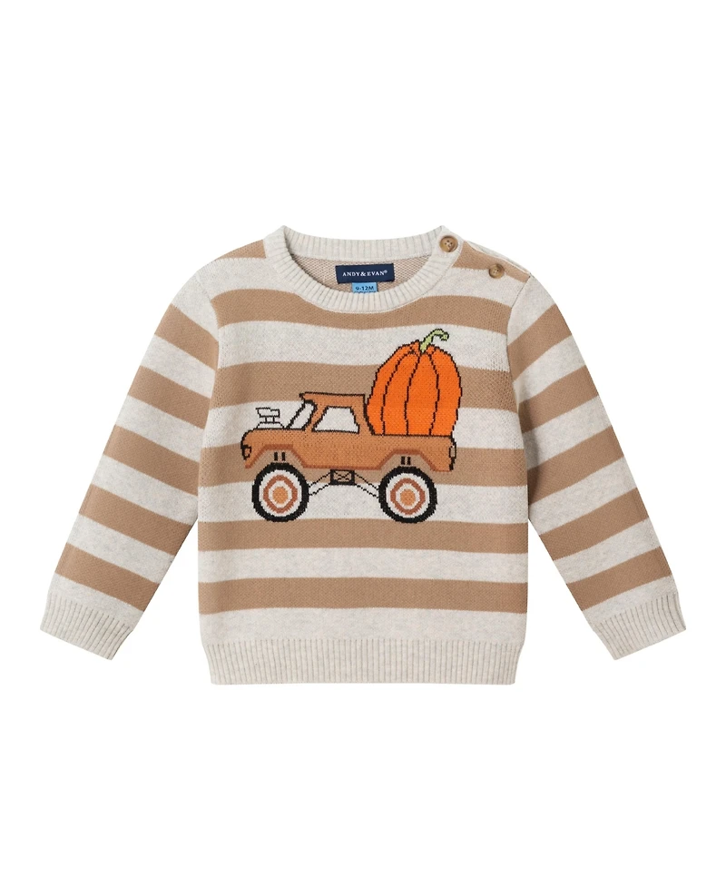 Andy & Evan Baby Striped Sweater with Truck Set
