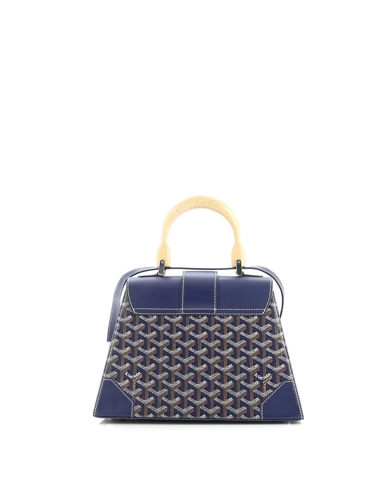 Pre-Owned Goyard Pm Saigon Top Handle Bag Coated Canvas with Leather