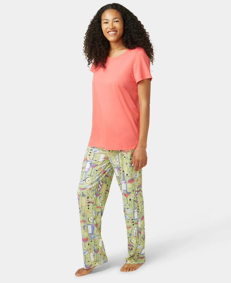 Hue Women's Solid Short-Sleeve Scoop-Neck Pajama T-Shirt