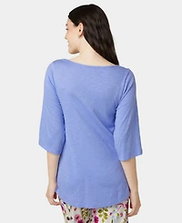 Hue Women's Shirred Bell Sleeve Pajama T-Shirt