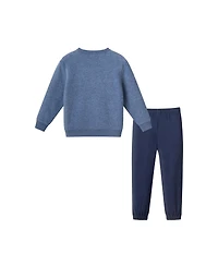 Andy & Evan Toddler/Child Boys Polar Bear Applique Sweater Navy Twill Jogger Set