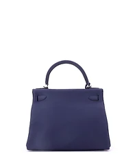 Pre-Owned Hermes Kelly 28 Handbag Clemence with Palladium Hardware