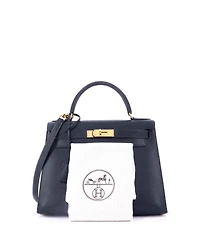 Pre-Owned Hermes Kelly Handbag Courchevel with Gold Hardware