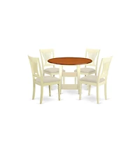East West Furniture Dining Room Set Buttermilk & Cherry