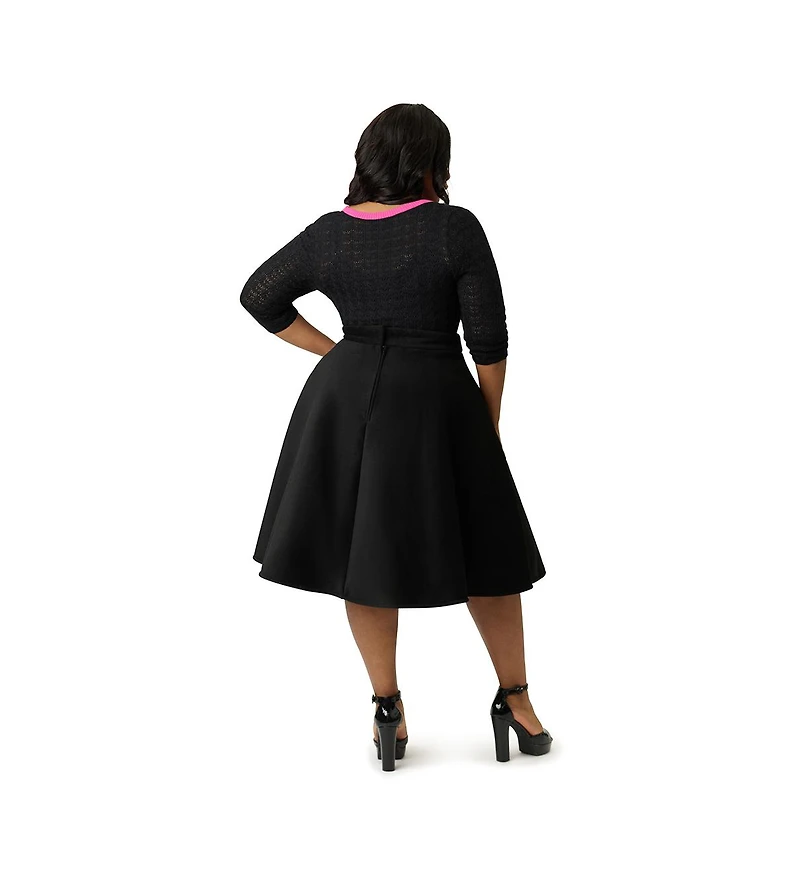 Unique Vintage Plus High Waist Soda Shop Swing Skirt