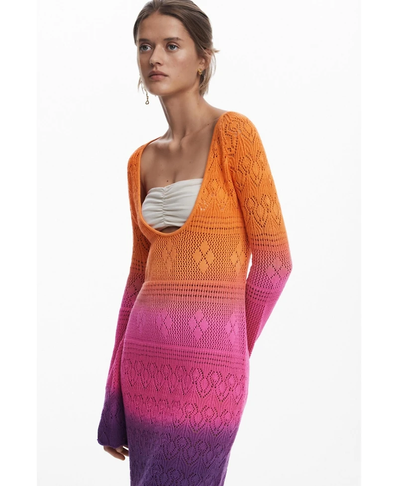 Desigual Women's Tie-Dye Crochet Dress