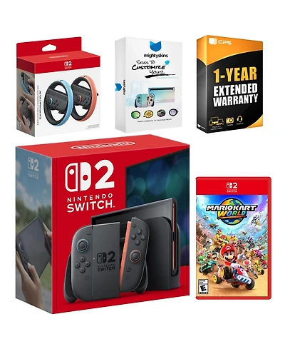 Nintendo Switch 2 Console with Mario Kart World, Joy Con Wheel