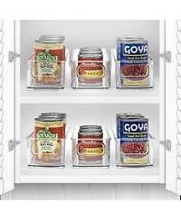 Sorbus 2 Pack Narrow Stackable Clear Storage Bins with Handles- for Kitchen Pantry, Freezer & Fridge Organization