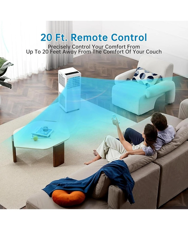 8,000 Btu Portable Air Conditioner - Compact, Efficient Cooling, Easy Portability, Ideal for Small to Medium Rooms