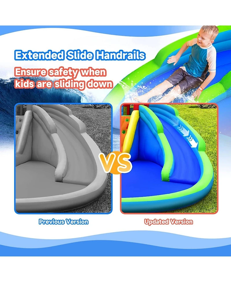 Inflatable Water Park Waterslide for Kids Backyard with 780W Air Blower