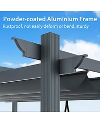 Gymax 10 x 13ft Outdoor Aluminum Retractable Pergola Canopy Shelter Grape Trellis
