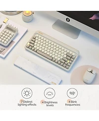 Zero Artz Mechanical Keyboard, 75% Rechargeable Hot-swappable Keyboards with 3 Types Connection for Windows, Mac Os, Linear Switches