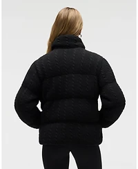Nvlt Women's Sweater Knit Puffer Jacket