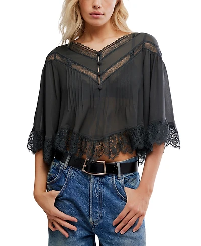 Free People Women's Bali Midnight Rain V-Neck Top
