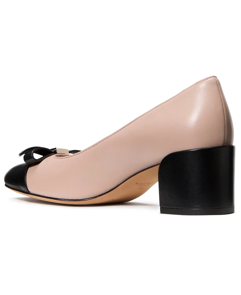 kate spade new york Women's Deco Bow Smooth Leather Ballet Pumps