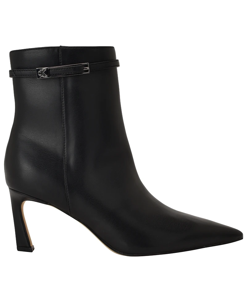 Calvin Klein Women's Alenna Buckle Strap Stiletto Booties