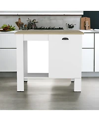 Slickblue Freestanding Kitchen Island Table with Ample Storage for Cooking Essentials