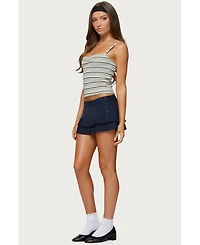 Edikted Womens Double Pleated Mini Skort