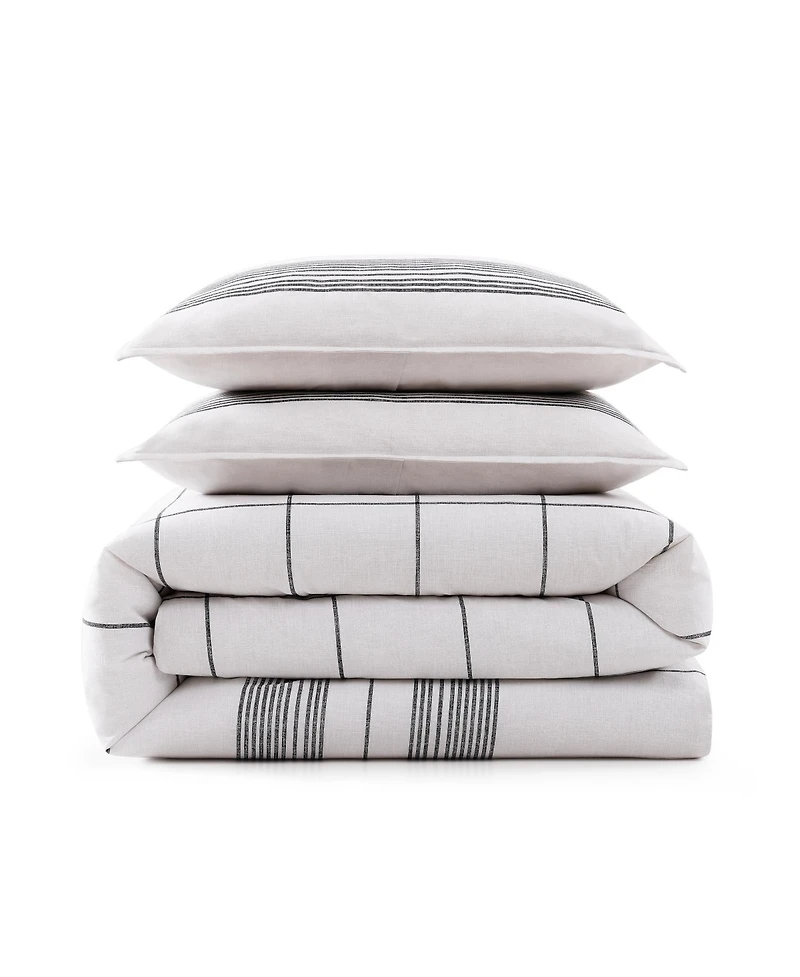 Tommy Hilfiger Brooklyn Heights Stripe Cotton -Pc. Duvet Cover Set