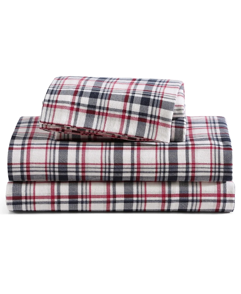 Tommy Hilfiger Printed Flannel -Pc. Sheet Set