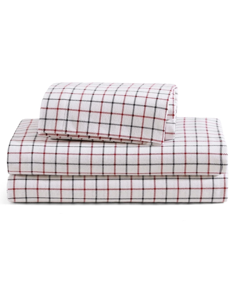 Tommy Hilfiger Printed Flannel -Pc. Sheet Set