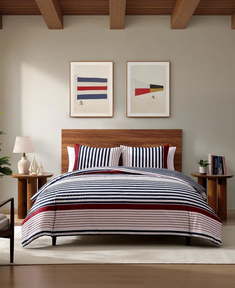 Tommy Hilfiger Brooklyn Stripe Cotton 3-Pc. Comforter Set