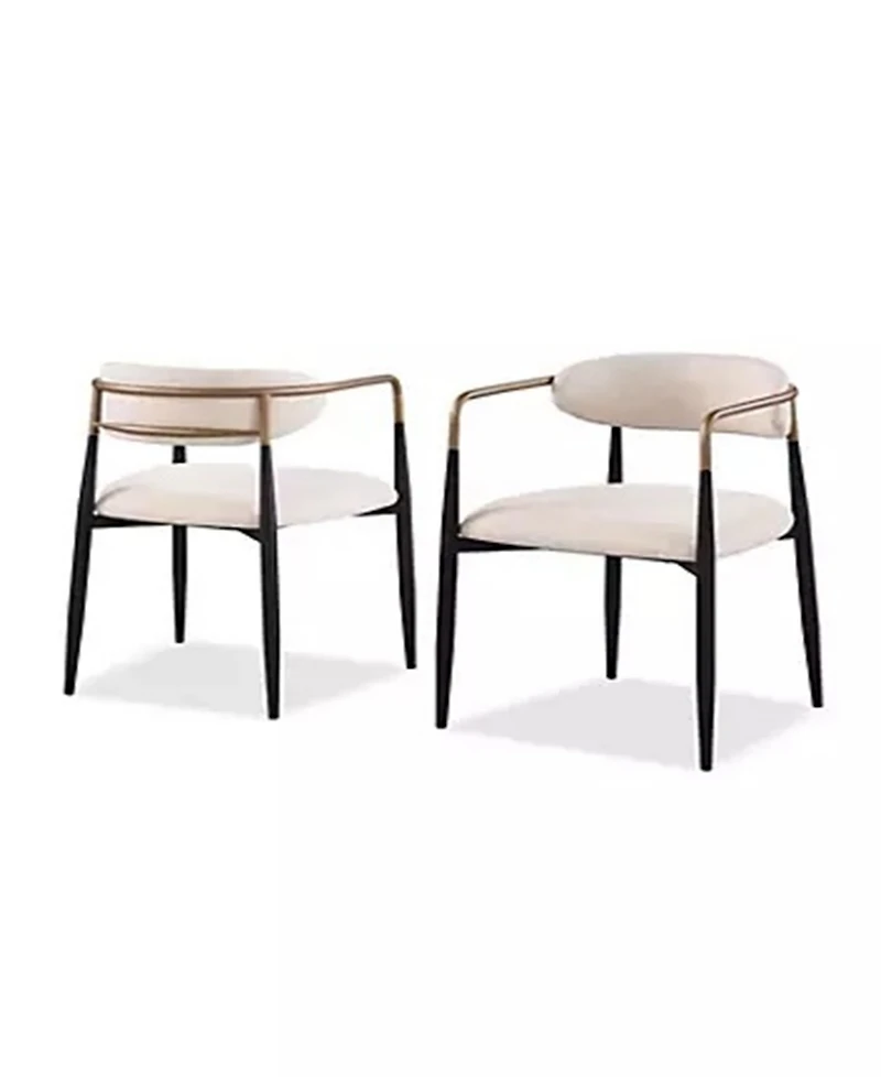 Furniture of America 2-Pc. Darcy Metal Upholstered Dining Chair Set