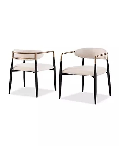 Furniture of America 2-Pc. Darcy Metal Upholstered Dining Chair Set
