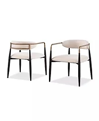 Furniture of America 2-Pc. Darcy Metal Upholstered Dining Chair Set