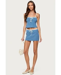 Edikted Womens Pheobe Contrast Knit Tank Top